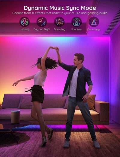 Govee 100ft RGBIC LED Strip Lights, Smart LED Lights Work with Alexa and Google Assistant, LED Lights for Bedroom WiFi App Control Segmented DIY Multiple Colors, Color Changing Light, (2 x 50ft) - Image 5