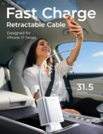 LISEN White Retractable Car Charger, for Gifts for Him Her, for iPhone 17, Cute 4 in 1 Retractable USB C Car Charger for Women, 75W Fast Charging Car Accessories for iPhone & Samsung S26 & Android - Image 2