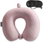 Neck Pillows for Sleeping Travel Pink Travel Pillow Comfortable U Shape Memory Foam Pillows Neck and Head Support Portable Travel Neck Pillow Suitable for Planes, Trains, Self-Driving Cars