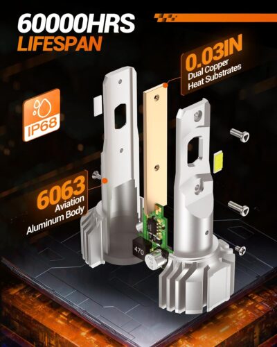 SEALIGHT 5202 LED Fog Light Bulbs or DRL, 18000LM 800% Brightness 5202 5201 PS19W PS24W Fog Lights LED Bulb for Car, 6500K Cool White 984 FT Strong Penetration, 60000 Hours Lifespan, Pack of 2 - Image 4