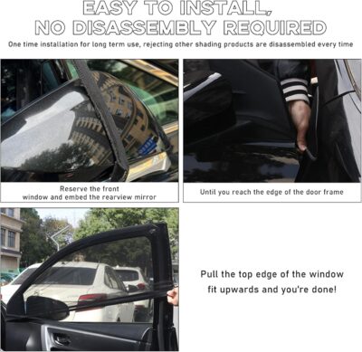 2 PCS Window Shades, Auto Front Rear Side Sun Shades for Block Heat & UV Protection, Breathable Mesh Baby Screen Covers, Universal Car Accessories (Back) - Image 6