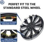 Gloss Silver 16-inch Universal Wheel Covers Hubcaps for Rims - Set of 4 | Snap-on Design Fits Sedans, SUV, Truck, Van 2000-2026 | Steel Wheels Only | 90 Sec Install No Tools - Image 6