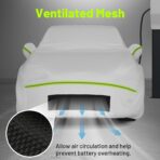 Favoto Car Cover for Tesla Model Y - Custom Fit Vehicle Cover 6 Layers Waterproof All Weather Outdoor Rain Snow Sun Dust Protection with Charging Port Ventilated Mesh Door Zipper - Image 6
