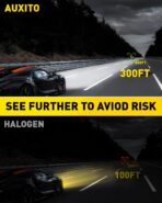 AUXITO 9005 H11 LED Bulbs Combo, 120,000LM 1000% Super Bright, CANBus Ready, 1:1 Mini Size Easy Install, 6500K White H8 H9 HB3 Bulbs with Fan, Plug and Play, Pack of 4 - Image 2