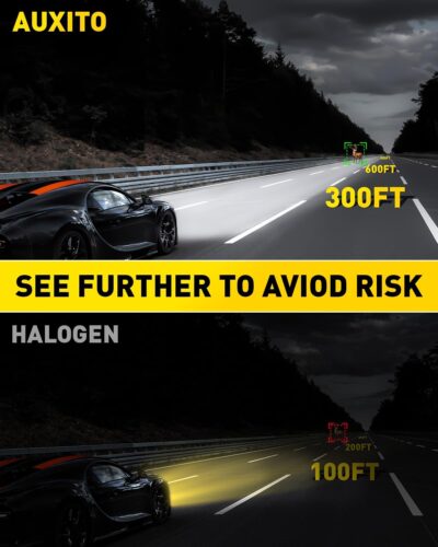 AUXITO 9005 H11 LED Bulbs Combo, 120,000LM 1000% Super Bright, CANBus Ready, 1:1 Mini Size Easy Install, 6500K White H8 H9 HB3 Bulbs with Fan, Plug and Play, Pack of 4 - Image 2