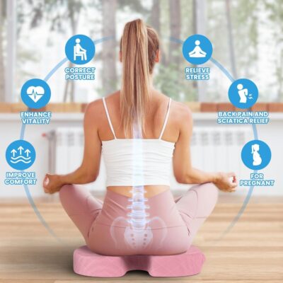 TushGuard Office/Car Seat Cushion, Non-Slip Sciatica & Back Coccyx Tailbone Pain Relief Chair Pad, Memory Foam Butt Pillow for Computer Desk, Wheelchair, Driving (Pink) - Image 4
