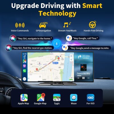 11.5" Largest Wireless Carplay HD Screen for Carplay & Android Auto Car Stereo with 4K Dash Cam 1080P Backup Camera, GPS Navigation/Bluetooth/Mirror Link/Voice Control/AUX/FM/Siri - Image 5
