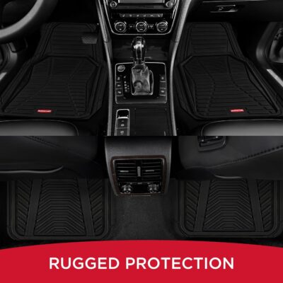 Rubbermaid Car Mat Full Set All-Weather Heavy-Duty 4 Pieces– Trim-to-Fit Universal Car Mats Full Set – Waterproof Rubber Floor Liners for Most Trucks, SUVs, Vans, and Sedans-Black - Image 5