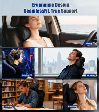 2Pcs Premium Car Neck Pillow – Car Headrest Pillow for Neck PainRelief with Premium Memory Foam,600D Oxford Fabric & 100D High Elastic Memory Foam – UltimateComfort Neck Pillow for Car, Driving - Image 7