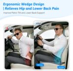 Wedge Car Seat Cushion for Better Visibility & Sciatica Pain Relief - High Density Memory Foam, Non-Slip Ergonomic Car Seat Cushion for Driving, Universal Fit for Car, SUV,Truck & Tractor - Image 5