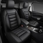 CAR PASS Faux Leather Car Seat Covers Front Seats Only, 3D Foam Support Car Seat Covers, Universal fit for Trucks Vans SUVs Sedans Automotive Comfortable, Airbag Compatible 2 Pieces Front Solid Black - Image 8