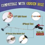 16 Inch Undercarriage Pressure Washer Attachment, Pressure Washer Undercarriage Cleaner, Under Car Washer Attachment with 3 Extension Wand, 4000 PSI - Image 2
