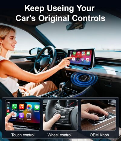 2026 Wireless CarPlay Adapter for iPhone - No Audio Lag, 5s Auto-Connect- Convert Factory Wired to Wireless CarPlay - Bluetooth 5.3 & 5GHz Wi-Fi - Plug & Play (Includes USB A/C) - Image 5