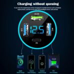 Car Charger Adapter, 4-Port Cigarette Lighter USB Charger Adapter with Voltmeter PD 3.0 & QC 3.0 Car USB Charger Multi Port Accessories Fast Charging for iPhone, Samsung, iPad & Phone Tablets - Image 5