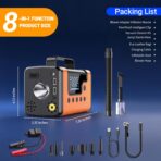 Car Jump Starters with Air Compressor, 5000A Portable Car Battery Booster, Clean Vacuum Cleaner, 12V Lithium Ion Battery Charger, 150PSI Tire Inflator for 8.0L Gasoline and 6.0L Diesel Engines - Image 8