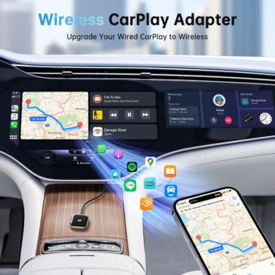 Wireless CarPlay Adapter for Apple CarPlay, Easy to Upgrade Wired CarPlay to Wireless, Instant Connectivity, Super Mini Car Play Dongle for iPhone Fit for Cars with Built-in CarPlay (Black) - Image 2