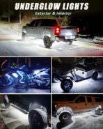 12V Led Light Strip 18" Connectable White LEDs Strip Lights for Car Motorcycle Golf Cart Automotive Trucks Boat Waterproof Led Light Strip, 4Pack - Image 4