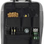 Tactical Car Seat Organizer with Multiple Pockets, MOLLE Panel System & Mesh Compartments, Durable Nylon ​Universal Vehicle Backseat Storage with Cup Holder, Water-Resistant (Black)​