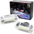 iJDMTOY Xenon White Full LED Side Door Courtesy Lamps Compatible with Volkswagen EOS Golf GTI Jetta Passat CC etc, OEM Replacement, by 18-SMD Xenon White LED Lights & CAN-Bus Error Free