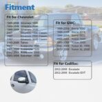 AUCERAMIC Chrome Mirror Cover Caps Fit 1999-2007 for Chevy Silverado Suburban Tahoe Avalanche 1999-2006 for GMC Sierra Yukon 2002-2006 for Cadillac Escalade (Stick-on Overlay) - Image 2