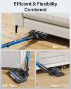 Cordless Vacuum Cleaner, 8-in-1 Cordless Stick Vacuum Cleaner with 3 Suction Modes, Up to 45mins Runtime, Rechargeable, Self-Standing, Wireless Vacuum Cleaners for Home Pet Hair Carpet Car Hard Floor - Image 7