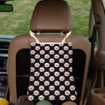 Car Trash Bag, Car Garbage Bag, Waterproof Back Seat Cars Organizer Hanging Trash Can Bin for Home, Office, Outdoor, Travel, Camping Vehicle Accessories Black Circle Cherry Decor