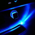 4 PCS Car Interior USB LED Light, Plug-in USB Car Decor Ambient Lighting Kit, Portable Mini Night Light, Car Interior Accessories Suitable for Most Vehicles (Blue)