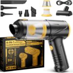 Handheld Vacuum Cleaner 21000Pa Suction with Brushless Motor, 4-in-1 Portable Mini Car Vacuum with 2 Suction Modes, Cordless Vacuum with LED Light, Type-C Charge for Car, Office Desk, Keyboards