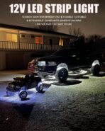 Keiurot 12V Led Light Strip 32CM Waterproof White Led Strip Lights for Cars Motorcycles Golf Cart Interior & Exterior Marine Boat 12V 5050 18SMD,Pack of 4 - Image 2