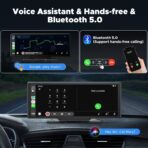 LAMTTO 9.26" Wireless Carplay and Android Auto with 2.5K Dash Cam, 1080P Backup Camera, Portable Touchscreen GPS Navigation for Car, Car Stereo Receiver with Bluetooth,AirPlay,AUX,FM,Googel,Siri - Image 5
