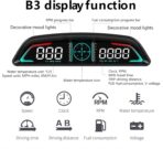 OBD2 Gauge Display,Head Up Display for Cars,Speedometer with Speed,Engine RPM,Clock,Overspeed Alarm,Water Temperature Alarm,Fatigue Driving Reminder,Fits Most Post-2008 Models - Image 3