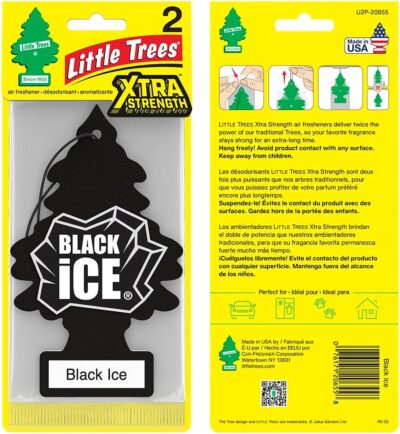 LITTLE TREES Car Air Freshener | Xtra Strength Provides Long-Lasting Scent for Auto or Home | Extra Boost of Fragrance | Black Ice, 24 Air Fresheners - Image 3