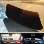 INSAUTO Windshield Sun Shades Compatible with Honda Civic Accord, Front Window Sunshade for Windshield Cover Foldable Sun Visor Protector 210T Reflective Cool Car Accessories (61" X 34.6") - Image 5