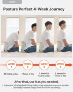 curble Grand(Extra Wide & Sturdy) – Ergonomic Back and Lumbar Support for Good Posture Correction and Back Pain Relief, Perfect for Office, Floor Seat and Work from Home, Patented (Grey) - Image 7