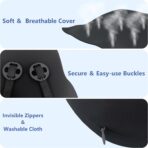 Car Lumbar Support Pillow and Neck Pillow kit for Back & Neck Pain Relief Ergonomic Memory Foam Car Seat Headrest & Lumbar Cushion with Adjustable Strap for Driving Seat/Office Chair Black - Image 4