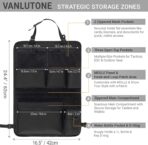 Tactical Car Seat Organizer with Multiple Pockets, MOLLE Panel System & Mesh Compartments, Durable Nylon ​Universal Vehicle Backseat Storage with Cup Holder, Water-Resistant (Black)​ - Image 3