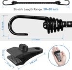 Hlogree 2PCS Car Cover Gust Straps Wind Protector,Bungee Cords Hook Clips Kit Hold Tarp Tie Down from Blowing Off in High Winds-Universal Fit for Most Cars,Sedans,SUVs,Trucks,Vans and More-Black - Image 6