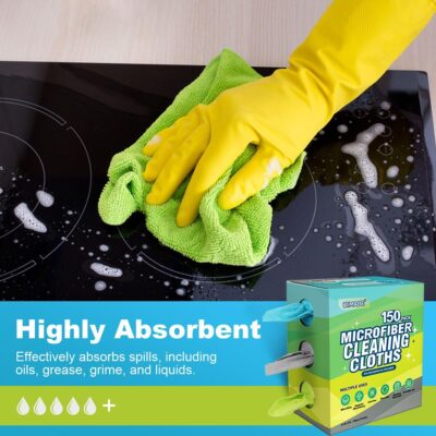 Microfiber Cleaning Cloth, 150 Pack Reusable Paper Towels Microfiber Towels for Cars Lint Free Washable Tissues Shop Rags with Dispenser Box for Home Kitchen Automotive, 11"x 9", Multicolor - Image 4
