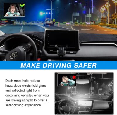 Sonata Dash Cover - Dashboard Cover for Hyundai Sonata 2011 2012 2013 2014 Accessories Suede Dash Mat for Sonata Anti-Glare and Sun Protection Back - Image 7