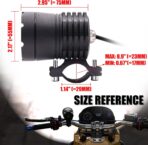 Motorcycle Driving Lights 12-60V 40W 3600LM LED Fog Lights for ATV UTV Bike Car Truck Boat Forklift Waterproof LED Spotlights with 6 Light Beads High Low Strobe Beam Switch Universal (Black 2) - Image 9