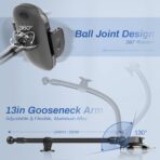 OQTIQ 13" Gooseneck Car Phone Mount – Windshield & Dashboard Holder with Strong Suction Cup, Anti-Shake Stabilizer, One-Button Release – Compatible with iPhone 17/16/15/14 and All Smartphones - Image 3