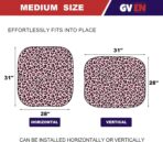 Gven Windshield Sun Shade 2pcs with Bonus Pink Car Sunshade for Front Window Shades 2025 Technology Reflect UV and Heat Sun Visor Automotive Accessories Interior Sun Protection (Pink Leopard, M) - Image 2