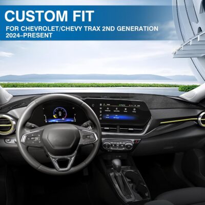 KUST Black Dash Cover for Chevrolet/Chevy Trax 2024 2025 2026 Polyester Dashboard Cover Non-Slip Interior Accessories for Chevrolet/Chevy Trax Custom Fit Dash Mat Sunshade Windshield No Glare - Image 3