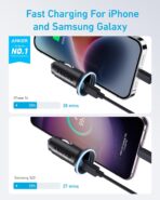 Anker 323 USB-C Car Charger Adapter, 52.5W Cigarette Lighter Charger with 30W PowerIQ 3.0 Fast Charging for iPhone 17/16/15/14/13/12 Series, Galaxy S25/24, Pixel (Car Charger + USB-C Cable) - Image 5