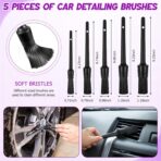 16 Pcs Windshield Cleaner Tool, Car Cleaning Kit with Various Detailing Brushes Set Spray Bottle Cleaner Towel Cleaning Gel Accessories Car Interior Detailing Kit for Windows Vents(Purple) - Image 5