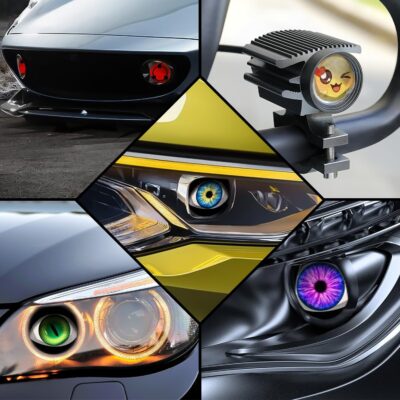 SUBPLUSIX Demon Eye Headlights for Motorcycles, 2PCS LED Dynamic Devil Eyes Light Kit with HD Lens, 31 Animated Eye Patterns, Universal 12-36V Eyeball Lights for Motorcycle, Car Accessories - Image 7