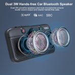 1Mii Bluetooth 5.3 Car Speaker, Handsfree Bluetooth Speakerphone for Cell Phone, Motion Auto On, Support Voice Assistant for Android and iOS, Wireless Audio Car Kit with Visor Clip - Image 2