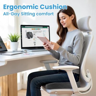 TushGuard Seat Cushion - Memory Foam Cushion for Office Chair, Car Seat, Airplane, Bleacher - Sciatica & Hip & Coccyx Pain Relief Desk Chair Cushion for Long Sitting Office Workers, Car Drivers - Image 7