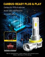 AUXITO H11/H8/H9 LED Bulbs 50,000LM 900% Brighter, 6500K Cool White, 3 Min Plug and Play Installation - Pack of 2 - Image 6