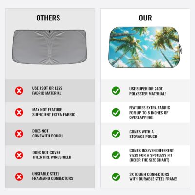 Windshield Sun Shade - Car Windshield Sun Shade for UV Protection Heat Reduction 2025 Sun Visor for Car Interior (55"x31.5") - Image 6